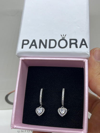 -Sparkling Halo Heart Hoop Earrings💞
