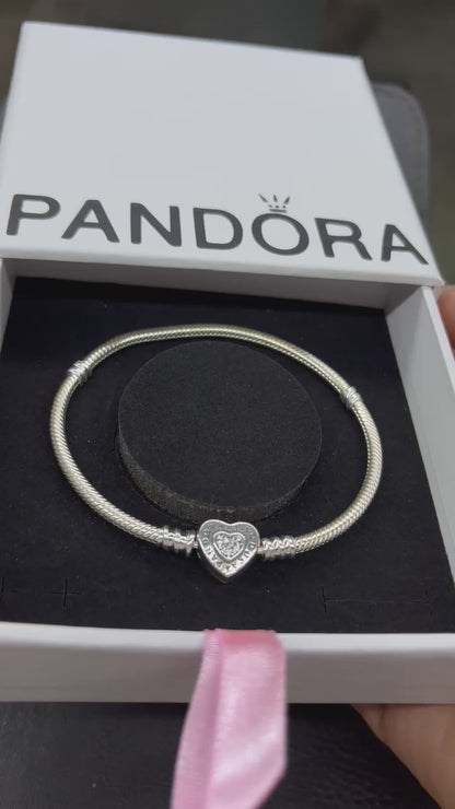 Moments Heart clasp Snake Chain Bracelet in Sterling Silver-925✨