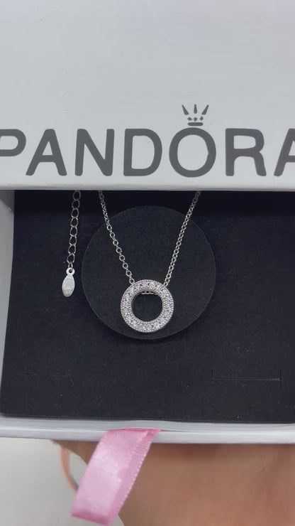 Logo Pavé Circle Collier Necklace