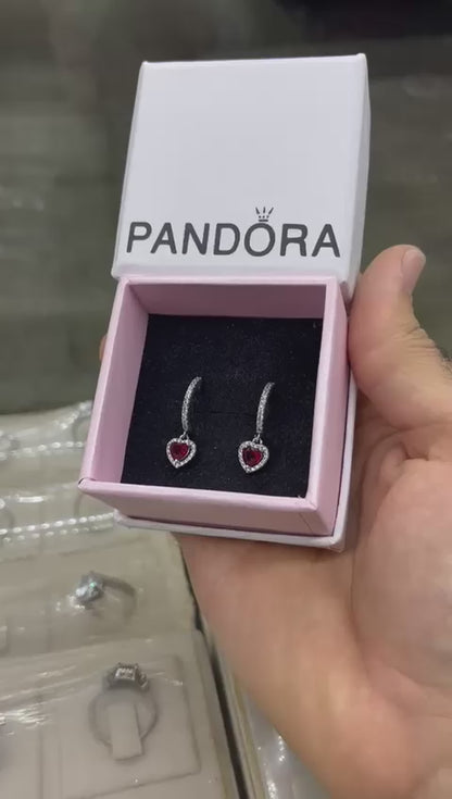 -Sparkling Halo Heart Hoop Earrings💞